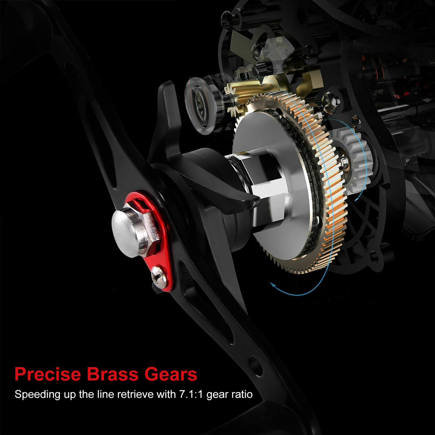 Baitcasting Fishing Reel, Left-Hand, 17.5 lb Drag