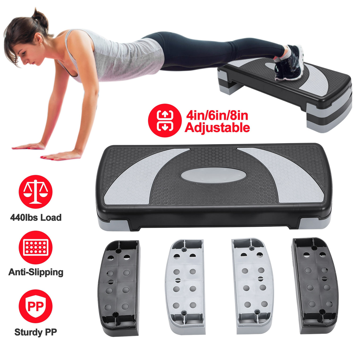 32-Inch Adjustable Aerobic Fitness Stepper