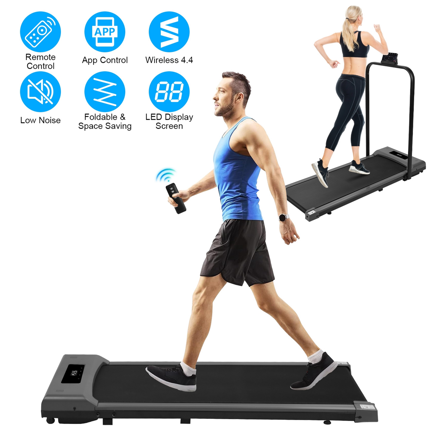 2-in-1 Under Desk Folding Treadmill