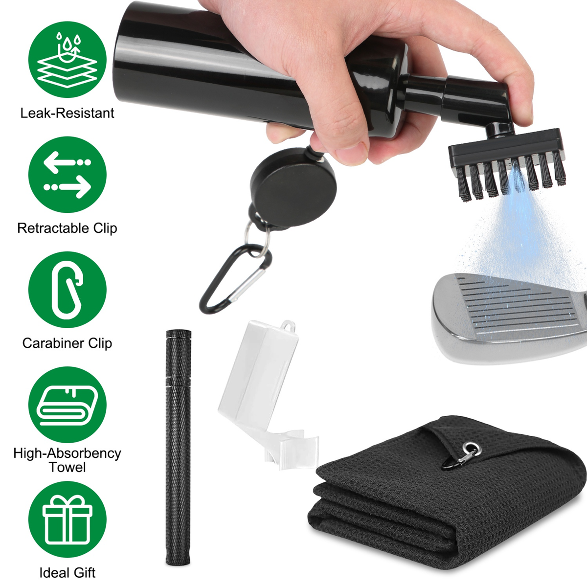 3-in-1 Golf Club Cleaning Kit with Groove Sharpener