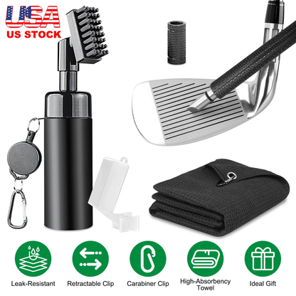 3-in-1 Golf Club Cleaning Kit with Groove Sharpener