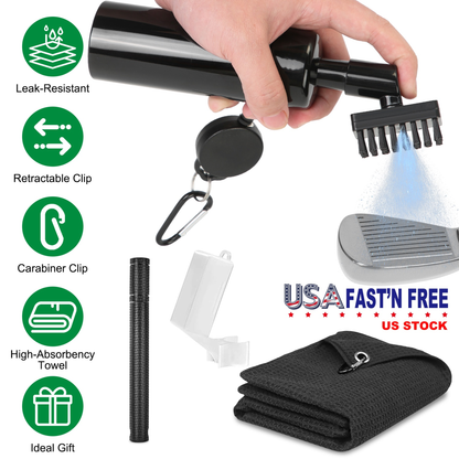 3-in-1 Golf Club Cleaning Kit with Groove Sharpener