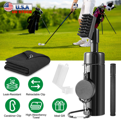 3-in-1 Golf Club Cleaning Kit with Groove Sharpener