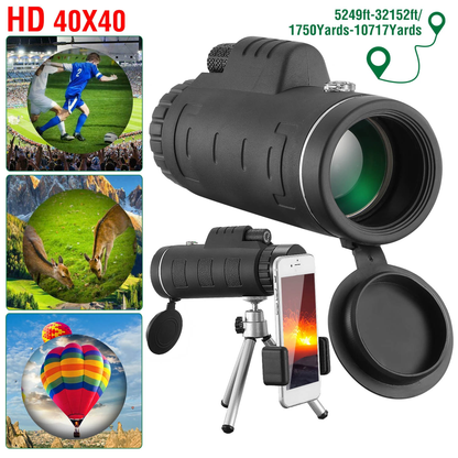 40x40 HD Monocular Telescope with Phone Adapter