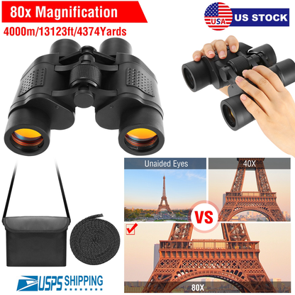 Portable HD Binoculars with FMC Lens, Low Light