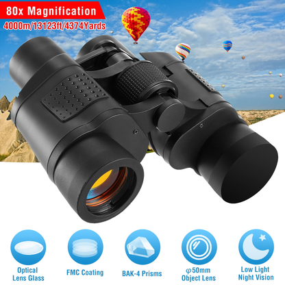 Portable HD Binoculars with FMC Lens, Low Light