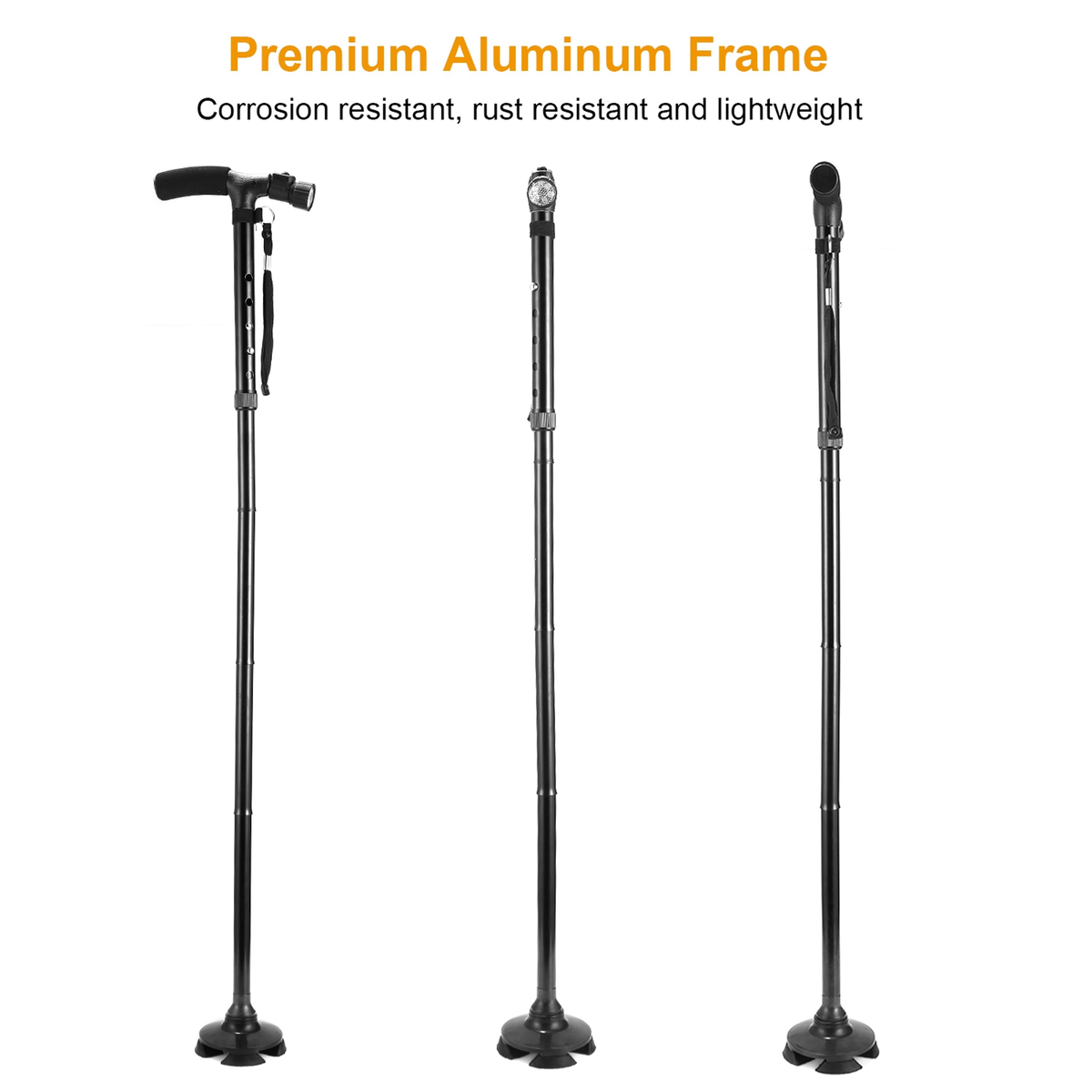 Foldable Walking Cane with 6 LED Lights