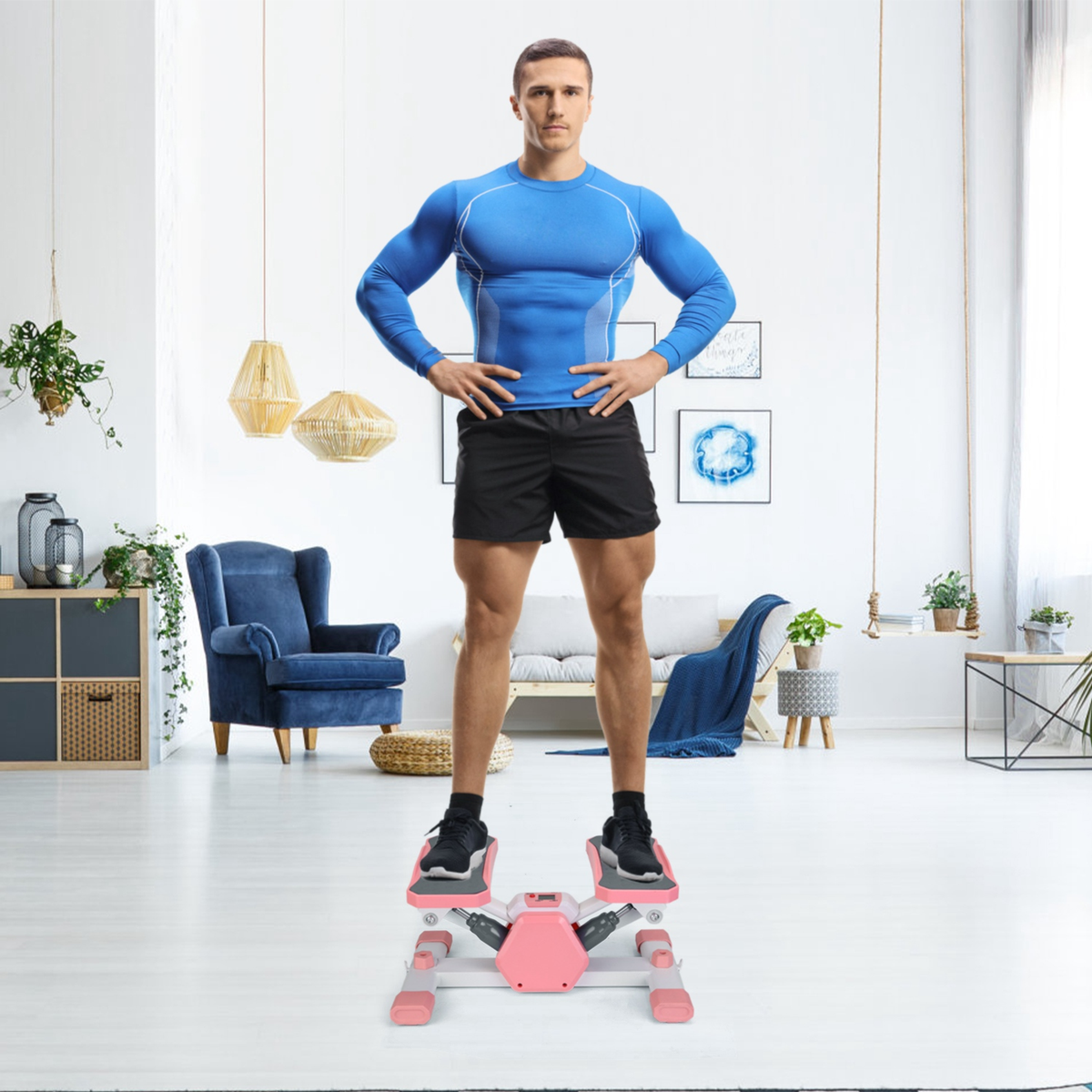 Mini Stair Stepper with Resistance Bands