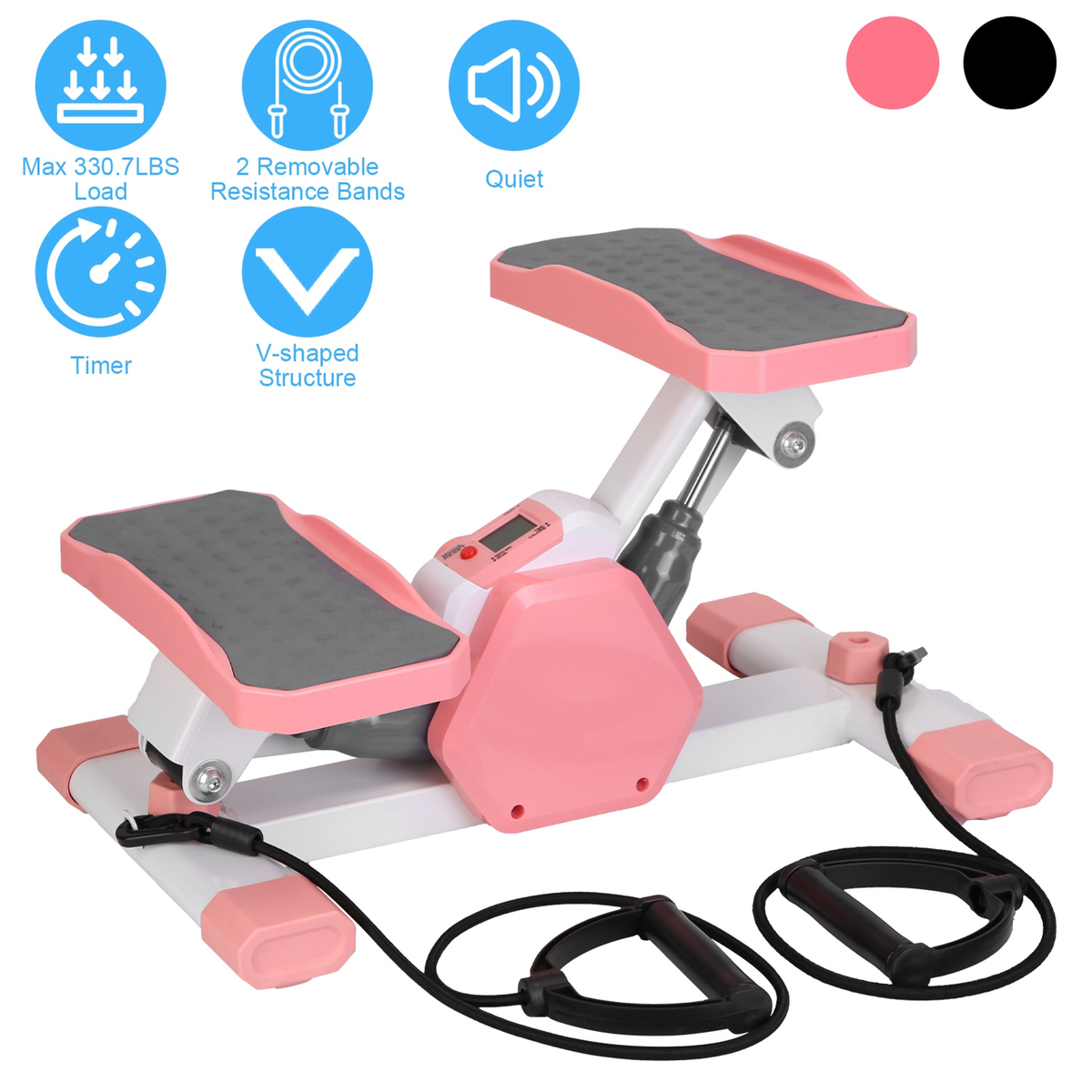 Mini Stair Stepper with Resistance Bands