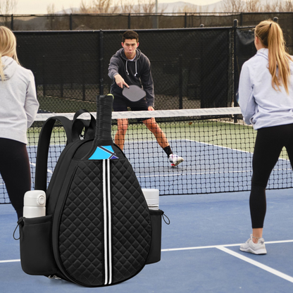 Pickleball Sling Bag with 7 Compartments - Black