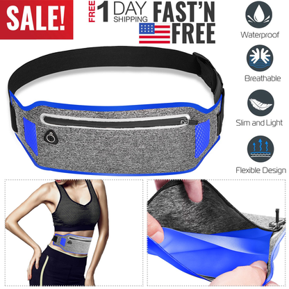 Reflective Running Belt Waist Pouch for Phone - Blue