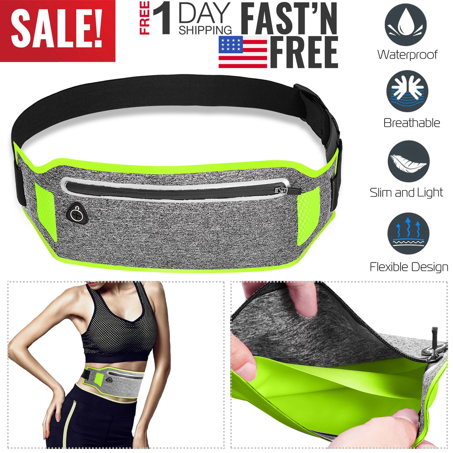 Slim Elastic Running Belt Waist Pack