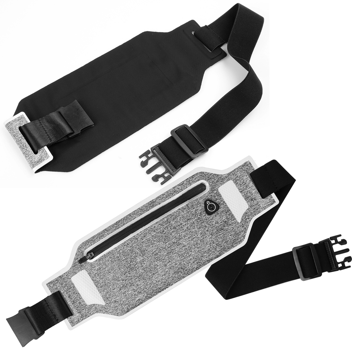 Sport Waist Bag Running Belt with Reflective Strip - Silver
