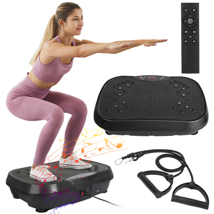 Vibration Plate Exercise Machine with Resistance Bands