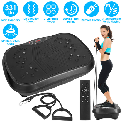 Vibration Plate Exercise Machine with Resistance Bands