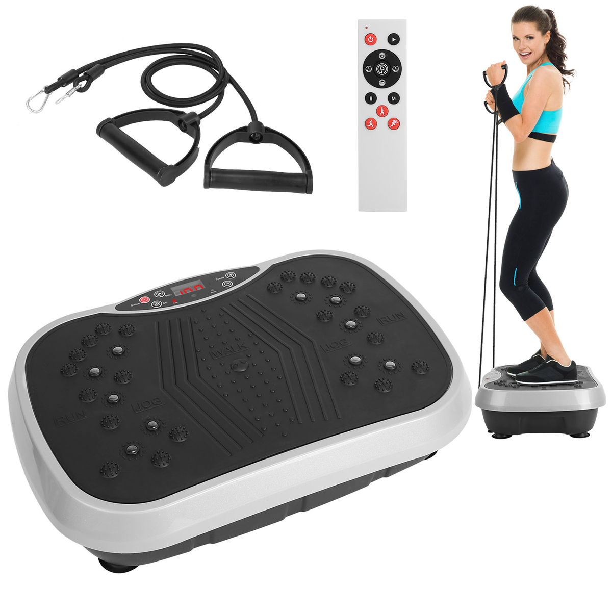 Vibration Exercise Machine with Resistance Bands