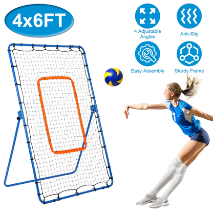 4x6 ft Volleyball Rebounder and Soccer Bounce-Back Net