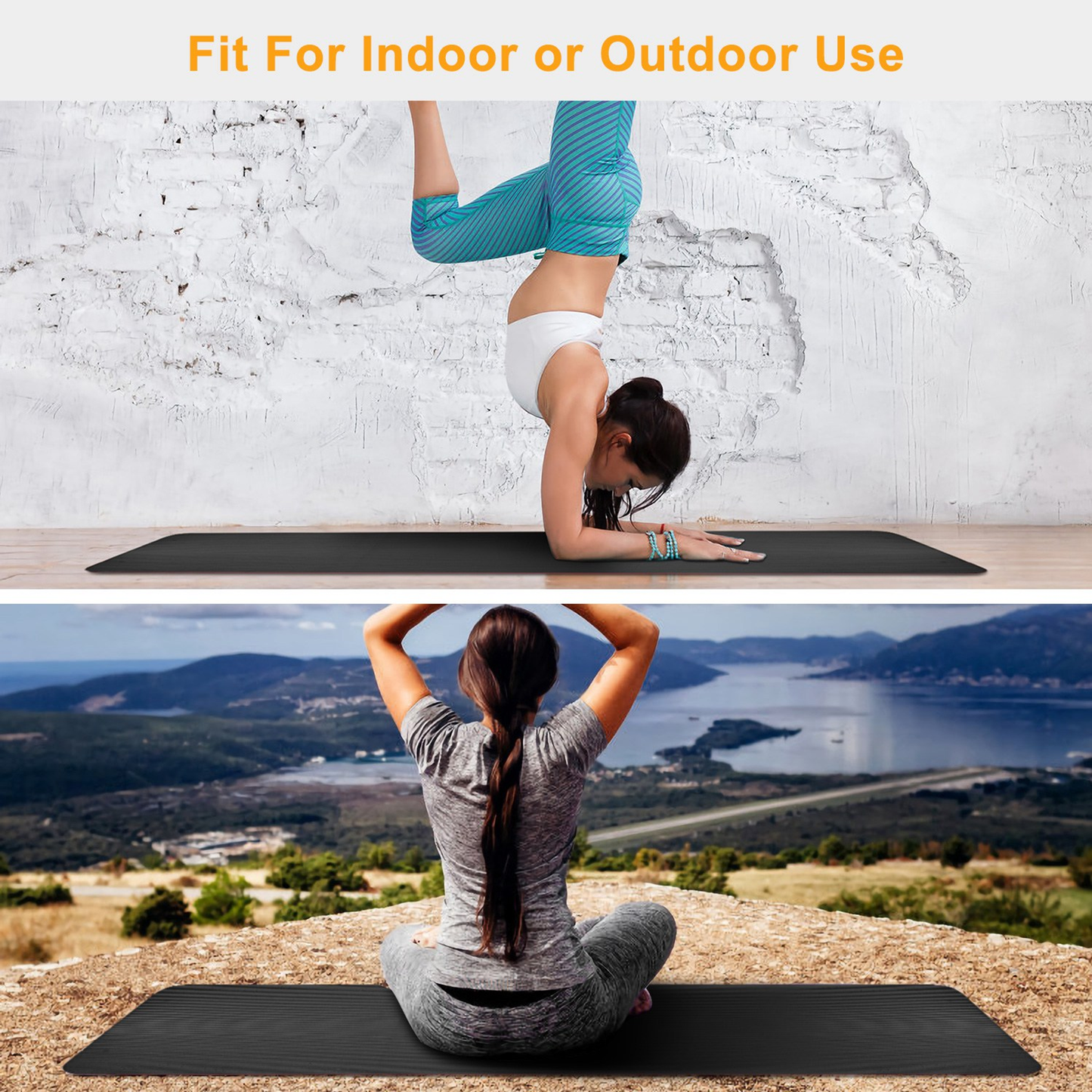 Thick Yoga Mat 0.6-Inch NBR Non-Slip Blue