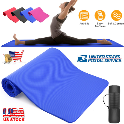 Thick Yoga Mat 0.6-Inch NBR Non-Slip Red