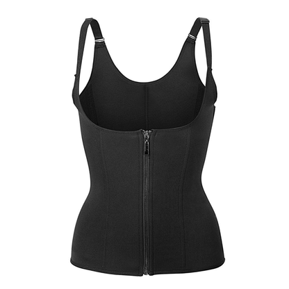 Zippered Waist Trainer Corset with 3-Row Buckles