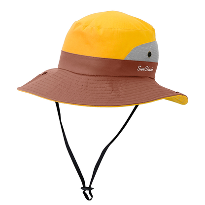 Women's Summer Sun Bucket Hat with Chin Strap