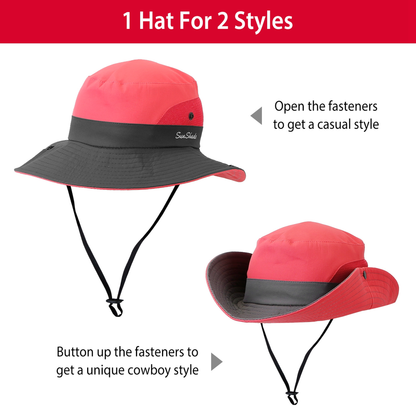 Women's Summer Sun Bucket Hat with Chin Strap