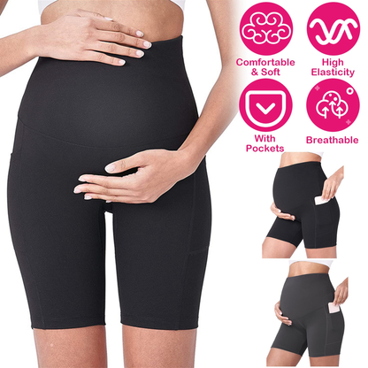 Maternity Yoga Shorts with Side Pockets