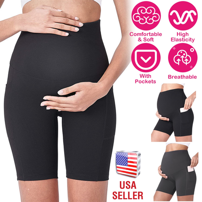 Maternity Yoga Shorts with Side Pockets