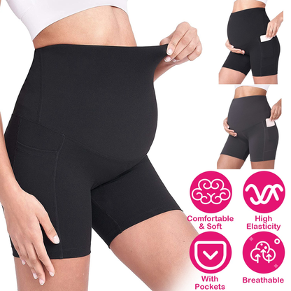 Maternity Yoga Shorts with Side Pockets