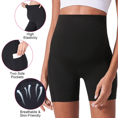 Maternity Yoga Shorts with Side Pockets