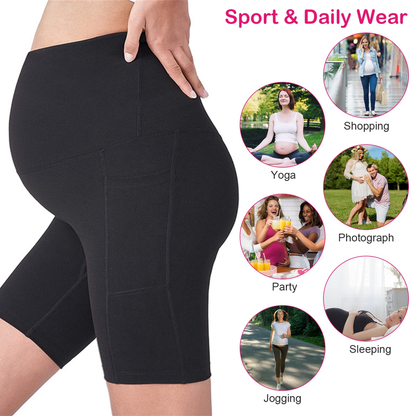 Maternity Yoga Shorts with Side Pockets