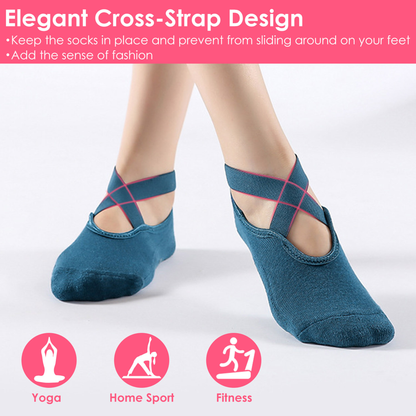 Women's Non-Slip Yoga Socks, 6 Pairs
