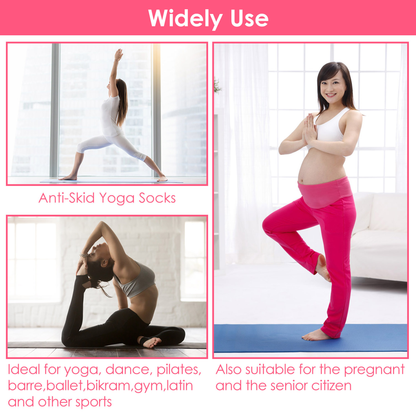 Women's Non-Slip Yoga Socks, 6 Pairs