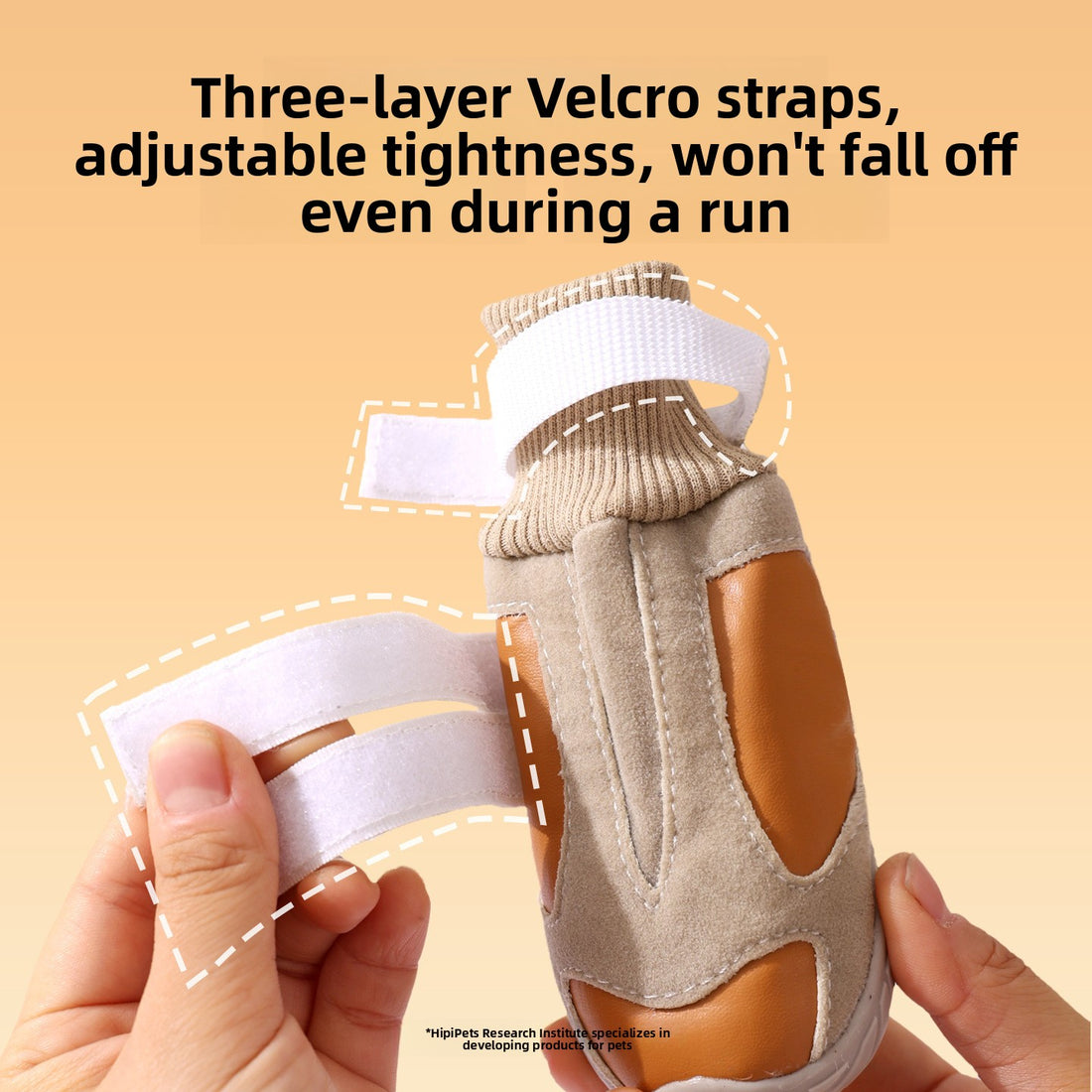 Fleece-Lined Waterproof High-Top Dog Shoes with Double Buckle Anti-Slip Sole
