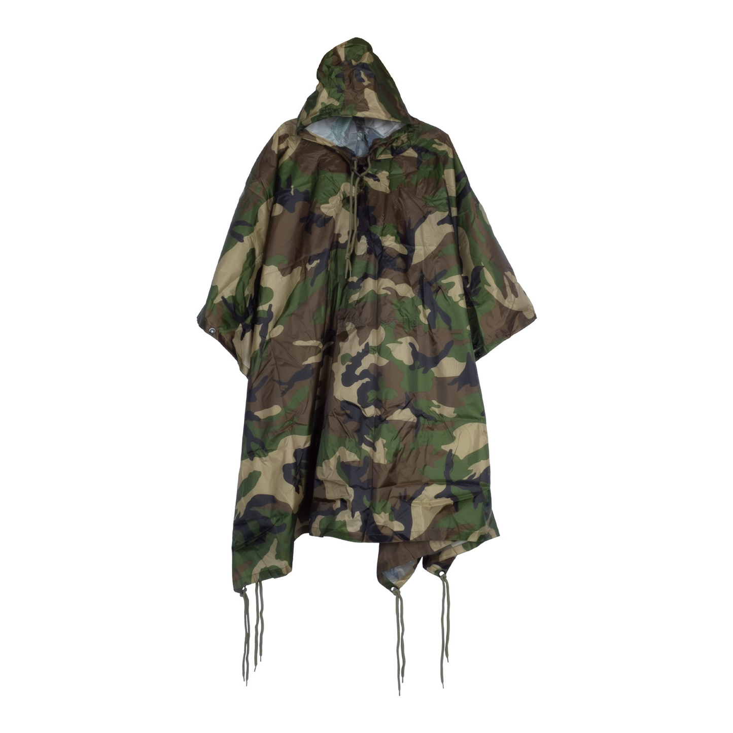 Bison Ripstop Poncho with Drawstring Hood
