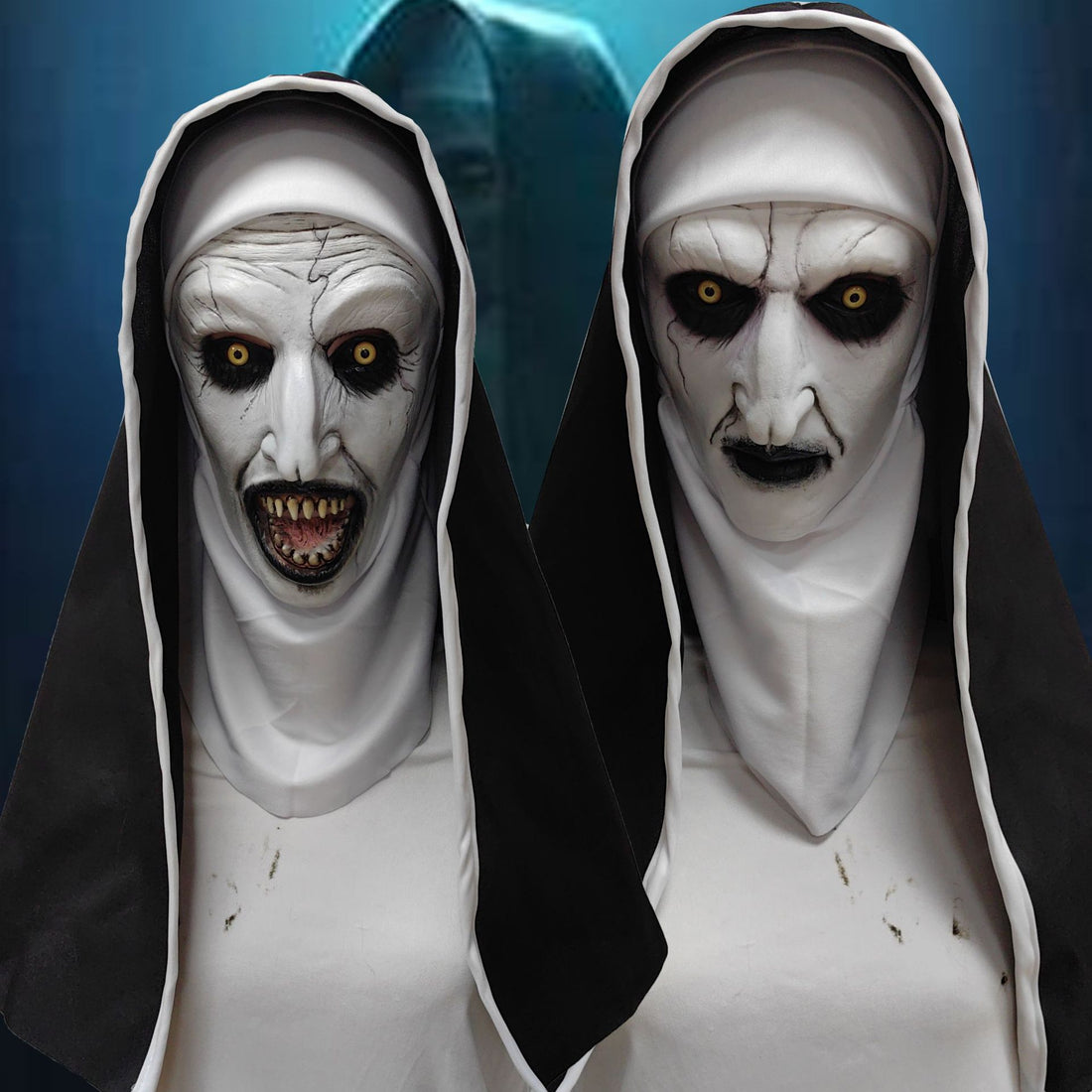 Horror Nun Latex Mask with Glow Effect