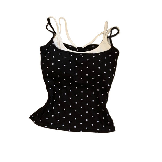 polka dot faux two-piece camisole
