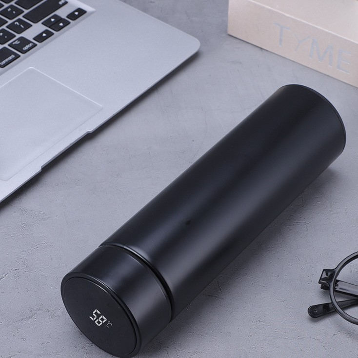 Stainless steel insulated tea bottle with LED temperature lid, photo 5