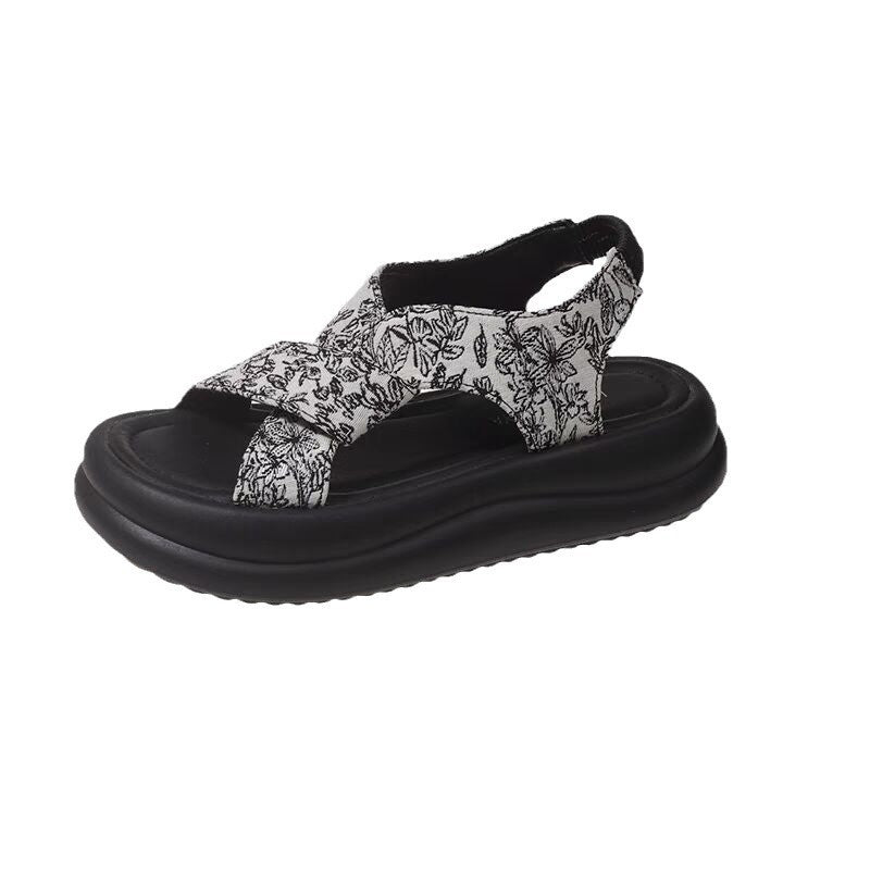 Women's Casual Square Toe Roman Sandals with Thick Sole