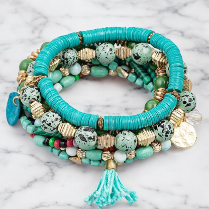 Autumn Sky Turquoise Bracelet Stack