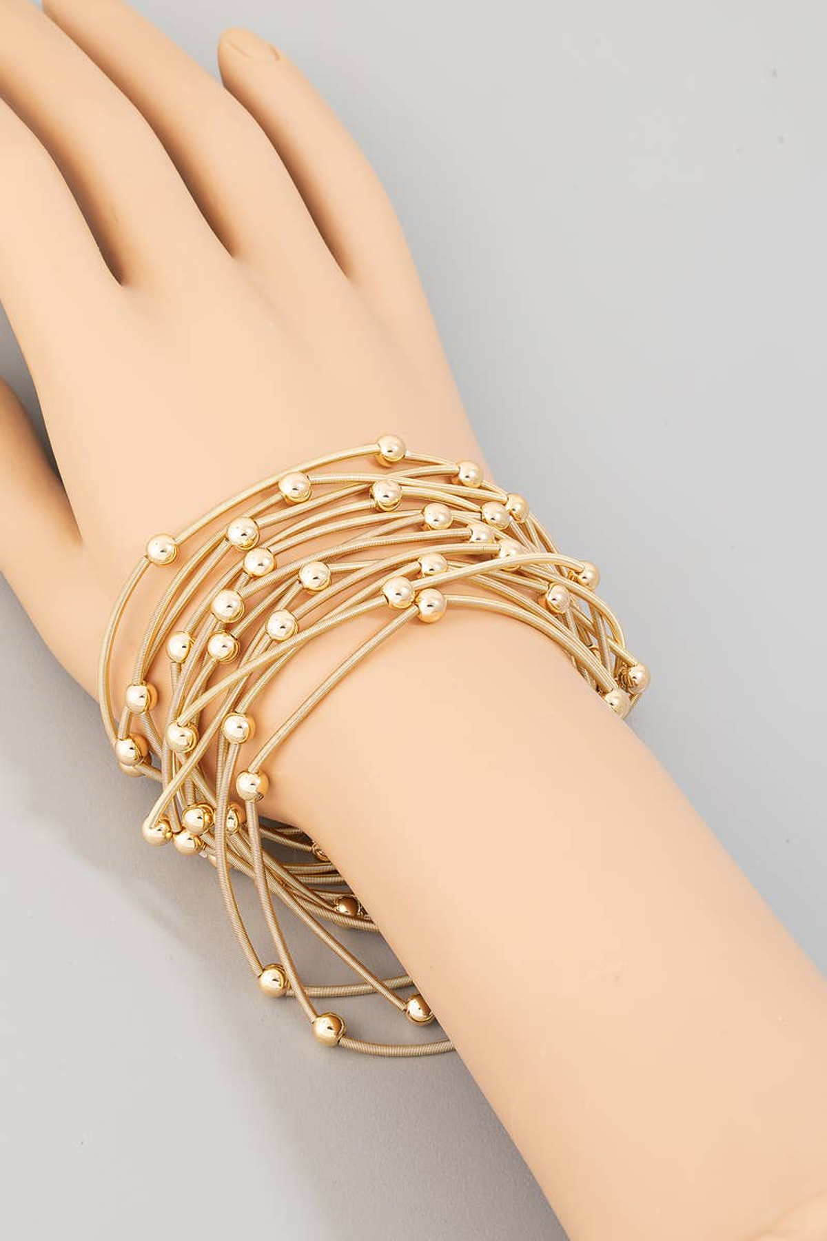 Metallic Beads and Coils Bracelet Set