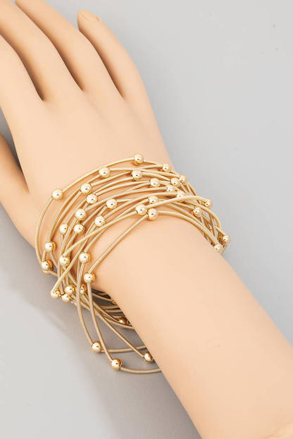 Metallic Beads and Coils Bracelet Set
