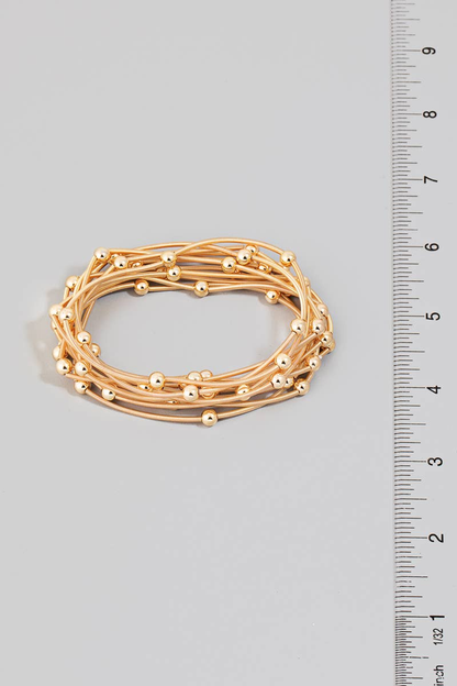 Metallic Beads and Coils Bracelet Set