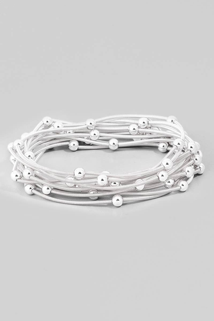 Metallic Beads and Coils Bracelet Set