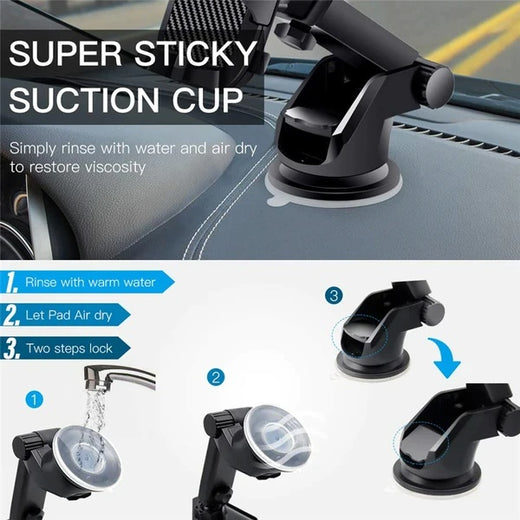 Phone holder swivel head showing 360-degree rotation