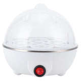 Egg cooker steamer rack holding hard-boiled eggs