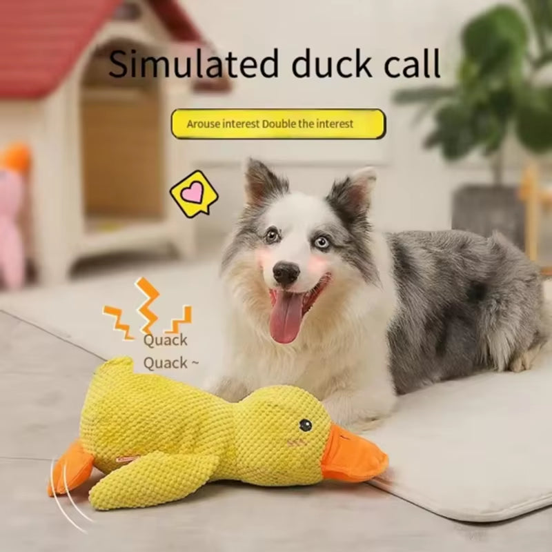 Dog Sleeping with a Dog Hug Duck Toys to Relieve Boredom of Little Yellow Duck Pet Interactive Plush Doll Pet Supplies