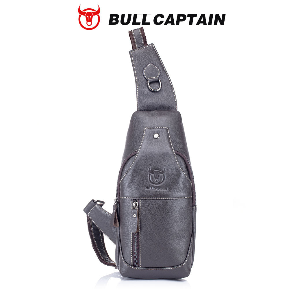 Men's Genuine Leather Shoulder Crossbody Chest Bag