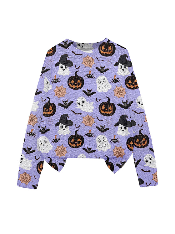 3D Print Halloween Round Neck Knitted Sweater