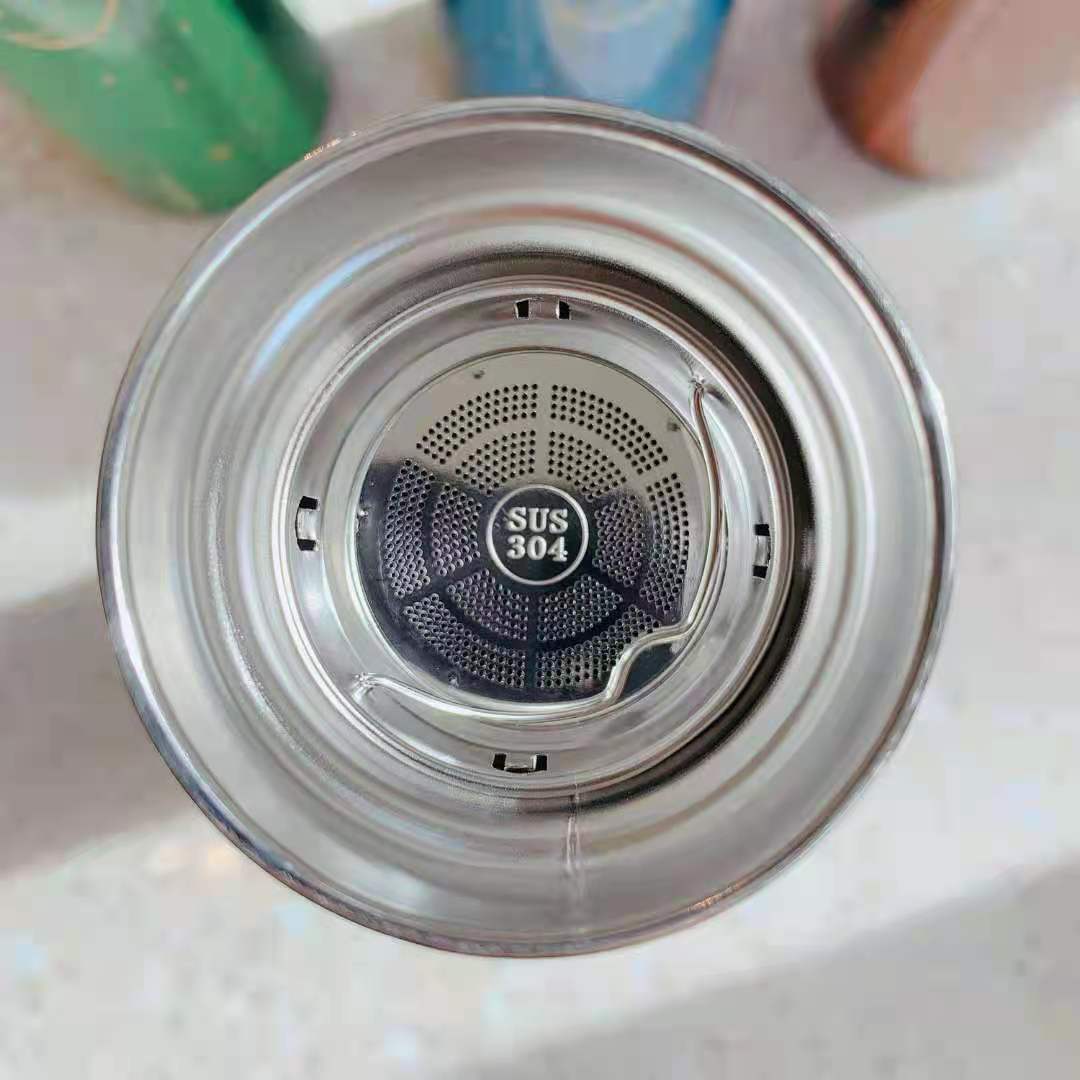 500ml Stainless Steel Vacuum Thermos Cup with Smart Temperature Display and Tea Infuser